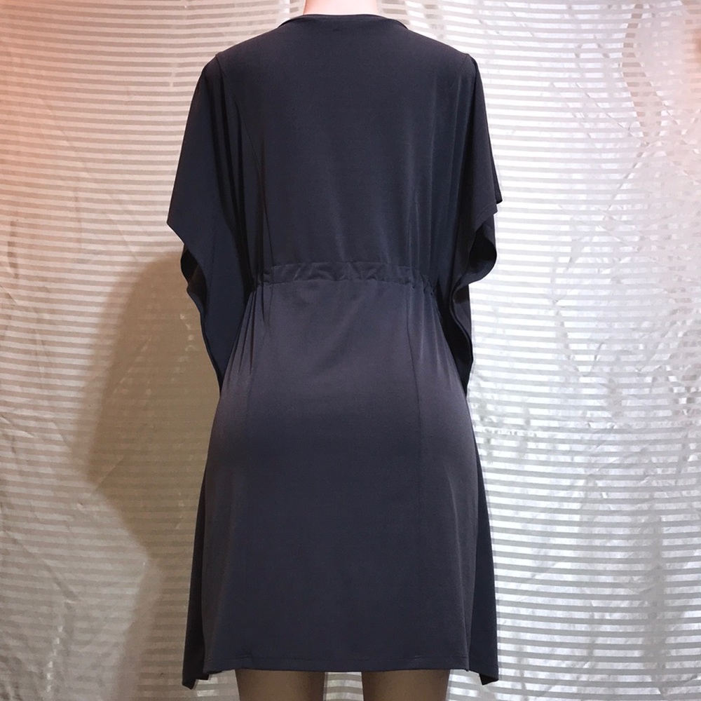 Spense Gray Batwing Dolman Tie Waist Cinched Dress - Picture 9 of 16